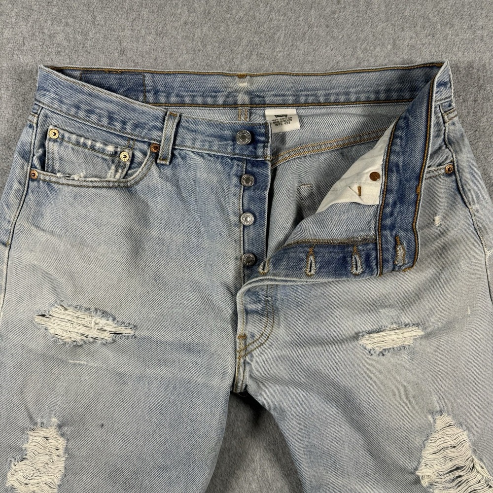Y2K Levi's Distressed Light Wash Jeans Style Button Fly Men's Size 36x32